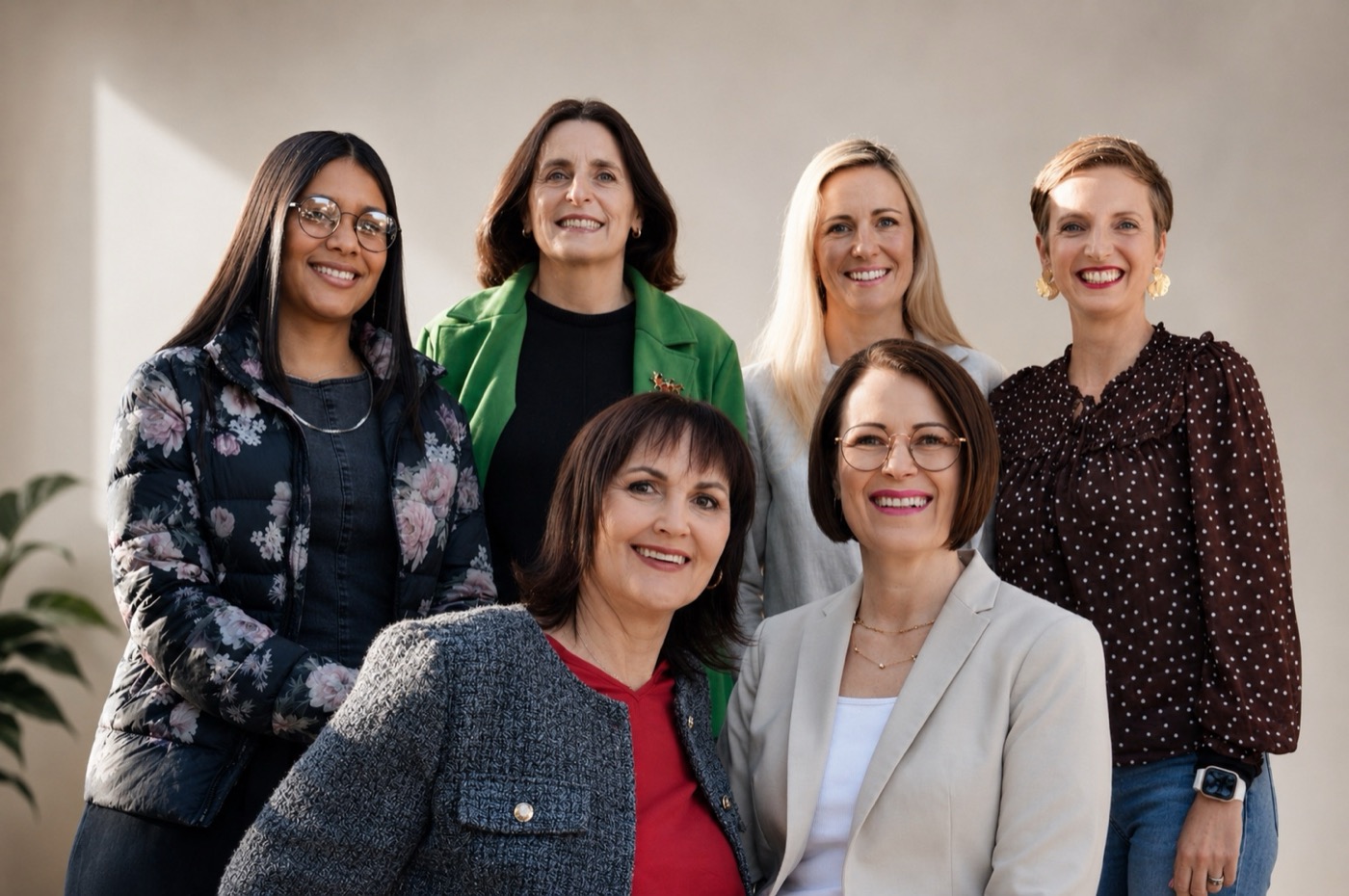 Back row, from left: Kirsty Thompson, Ancil Prinsloo, Leanne van Niekerk, Anneke de Wit. Front row, from left: Hillétje Wiehahn, Annerie Beukes.